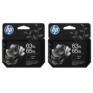 63XL 65XL Black High-Yield Ink Cartridge - 2 Pack| Works AMP; DeskJet 1100, 2100, 2600, 3600; Envy 4500, 5000; OfficeJet 3800, 4600, 5200 Series | B7RT5AA 63XL 65XL Black High-Yield Ink Cartridge - 2 Pack| Works AMP; DeskJet 1100, 2100, 2600, 3600; Envy 4500, 5000; OfficeJet 3800, 4600, 5200 Series | B7RT5AA