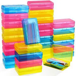 30 Pcs Large Capacity Pencil Case Bulk Clear Hard Plastic Pencil Box Organizer with Snap Tight Lid Stackable Crayon Storage Box for Kids School Classroom Home Office 2 Style (Pink Yellow Blue) 30 Pcs Large Capacity Pencil Case Bulk Clear Hard Plastic Pencil Box Organizer with Snap Tight Lid Stackable Crayon Storage Box for Kids School Classroom Home Office 2 Style (Pink Yellow Blue)