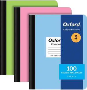 Composition Notebooks, 9-3/4 x 7-1/2 Inch School Journals, College Ruled Paper, Pastel Color Covers, 100 Sheets per Book, (1002520), 3 Count (Pack of 8) Composition Notebooks, 9-3/4 x 7-1/2 Inch School Journals, College Ruled Paper, Pastel Color Covers, 100 Sheets per Book, (1002520), 3 Count (Pack of 8)