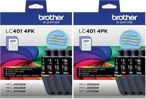 Genuine LC4014PKS Standard Yield 4 Count Ink Cartridges Includes 1 Cartridge Each of Black, Cyan, Magenta and Yellow, (Pack of 2) Genuine LC4014PKS Standard Yield 4 Count Ink Cartridges Includes 1 Cartridge Each of Black, Cyan, Magenta and Yellow, (Pack of 2)