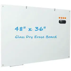 Glass Whiteboard Magnetic Dry Erase White Board 4'x 3' Framless White Surface Glass Whiteboard Magnetic Dry Erase White Board 4'x 3' Framless White Surface