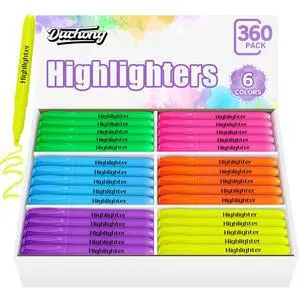 360 Highlighters Bulk, Highlighters Assorted Colors for Adult Kids, Chisel Tip Dry-Quickly No Bleed Highlighter, Office Classroom Must Have, School Supplies for Teachers 360 Highlighters Bulk, Highlighters Assorted Colors for Adult Kids, Chisel Tip Dry-Quickly No Bleed Highlighter, Office Classroom Must Have, School Supplies for Teachers
