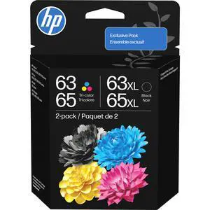 Original 63/65XL Black HighYield + 63/65 Tri-Color| Works DeskJet 1110, 2100, 2600, 3600, 3700, Envy 4500, 5010, 5050, 5070, OfficeJet 3800, 4600, 5200 Series (B87FDAN) Original 63/65XL Black HighYield + 63/65 Tri-Color| Works DeskJet 1110, 2100, 2600, 3600, 3700, Envy 4500, 5010, 5050, 5070, OfficeJet 3800, 4600, 5200 Series (B87FDAN)