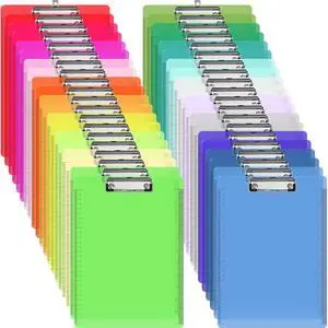 20 Pack 9 x 12.5 Inch Plastic Clipboards with Scale Lines 20 Colors | Clear Colored Design, Fits A4 & Letter Papers, Low Profile Clip, Portable for Classroom, Office, Meetings & Daily Tasks 20 Pack 9 x 12.5 Inch Plastic Clipboards with Scale Lines 20 Colors | Clear Colored Design, Fits A4 & Letter Papers, Low Profile Clip, Portable for Classroom, Office, Meetings & Daily Tasks