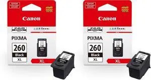PG-260 XL Genuine Black Ink Cartridge,Compatible with TS5320/6420/6420a,TR7020/7020a,(Pack of 2) PG-260 XL Genuine Black Ink Cartridge,Compatible with TS5320/6420/6420a,TR7020/7020a,(Pack of 2)