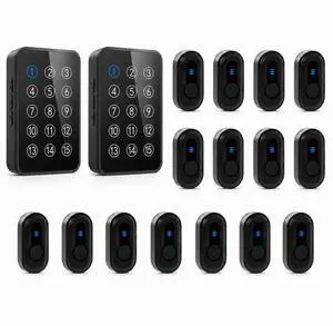 Wireless Caregiver Pager - 500ft Range Nurse Call System with LED Display, 15 Waterproof Call Buttons & 2 Receiver for Elderly, Patients, Disabled at Home, Hospital, Clinic Wireless Caregiver Pager - 500ft Range Nurse Call System with LED Display, 15 Waterproof Call Buttons & 2 Receiver for Elderly, Patients, Disabled at Home, Hospital, Clinic