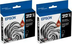 212 Claria Ink High Capacity Black Cartridge (T212XL120-S) Works with Workforce WF-2830,2850 and Expression XP-4100,4105,(Pack of 2) 212 Claria Ink High Capacity Black Cartridge (T212XL120-S) Works with Workforce WF-2830,2850 and Expression XP-4100,4105,(Pack of 2)