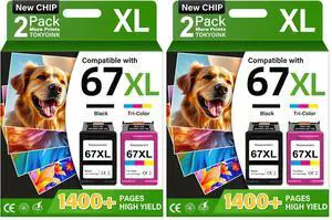 67XL Ink Cartridges Compatible for HP67 HP Ink 67 Black/Color Compatible for DeskJet 2855e 2827e 2800e 4255e 2755e 2700e 2852e 2700 4155e 2734e 4227e Envy 6000 6055e 6400 Printer,(Pack of 4) 67XL Ink Cartridges Compatible for HP67 HP Ink 67 Black/Color Compatible for DeskJet 2855e 2827e 2800e 4255e 2755e 2700e 2852e 2700 4155e 2734e 4227e Envy 6000 6055e 6400 Printer,(Pack of 4)