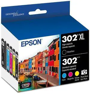T302XL-BCS Claria Premium Ink Cartridge Multi-pack - High-capacity Black and Standard-capacity Photo Black and Color (CMYPB) T302XL-BCS Claria Premium Ink Cartridge Multi-pack - High-capacity Black and Standard-capacity Photo Black and Color (CMYPB)
