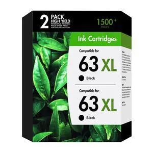 63XL 63 XL Black Ink Cartridges Compatible for HP63XL Officejet 3830 2-Pack | Compatible for HP63 XL Black Ink Work for HP Officejet 3830 4650 5255 5258 5200 4655 Envy 4520 4512 Deskjet 1112 2130 3630 63XL 63 XL Black Ink Cartridges Compatible for HP63XL Officejet 3830 2-Pack | Compatible for HP63 XL Black Ink Work for HP Officejet 3830 4650 5255 5258 5200 4655 Envy 4520 4512 Deskjet 1112 2130 3630