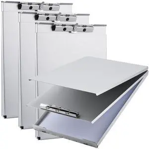 Recycled Aluminum Storage Clipboard, Clipboard Box Set of 4, Form Holder, Suitable for School, Office, Jobsite or Medical Staff, Silver Recycled Aluminum Storage Clipboard, Clipboard Box Set of 4, Form Holder, Suitable for School, Office, Jobsite or Medical Staff, Silver