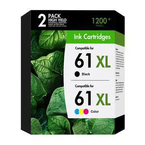 61 61XL Ink Cartridges for HP Printers Envy 4500 5530 Replacement for HP61 XL Ink 61 Black and Color Combo Pack for Officejet 4630 4635 Envy 4502 4501 Deskjet 1000 1010 Black/Tricolor 2Pack 61 61XL Ink Cartridges for HP Printers Envy 4500 5530 Replacement for HP61 XL Ink 61 Black and Color Combo Pack for Officejet 4630 4635 Envy 4502 4501 Deskjet 1000 1010 Black/Tricolor 2Pack