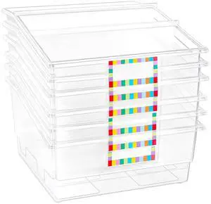 6 Pack Picture Book Bin with Dividers Classroom Library Book Bin Large Plastic Books Holders with Labels for Classroom Library Magazines Storage Organizer 13.5 x 13.5 x 7.75 in(Clear) 6 Pack Picture Book Bin with Dividers Classroom Library Book Bin Large Plastic Books Holders with Labels for Classroom Library Magazines Storage Organizer 13.5 x 13.5 x 7.75 in(Clear)