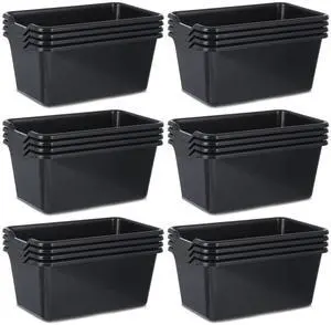 24 Pack Plastic Cubby Bins Classroom Book Bins Scoop Front Stackable Easy-to-Grip Toy Storage Tubs Containers for School Library Office Home Nursery Playroom Organization (Black) 24 Pack Plastic Cubby Bins Classroom Book Bins Scoop Front Stackable Easy-to-Grip Toy Storage Tubs Containers for School Library Office Home Nursery Playroom Organization (Black)