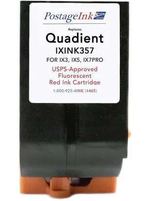 Compatible IXINK357 Standard Capacity Ink Cartridge for Quadient IX3 IX5 & IX7 Mailing System Compatible IXINK357 Standard Capacity Ink Cartridge for Quadient IX3 IX5 & IX7 Mailing System