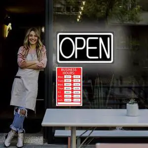 Open Signs for Business Ultra Bright LED Neon Open Signs for Business Storefront Window Glass Door Shop Store Florists Bar Salon Pubs with ON/OFF Switch (White/Black Backing, 32 Inch) Open Signs for Business Ultra Bright LED Neon Open Signs for Business Storefront Window Glass Door Shop Store Florists Bar Salon Pubs with ON/OFF Switch (White/Black Backing, 32 Inch)