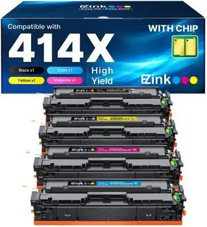 414X Toner Cartridges Compatible for HP 414X 414A W2020X, 4 Pack | 414X Toner Cartridges to Use with HP Color LaserJet Pro MFP M479fdw M479fdn M454dw M454dn M479 (4 Pack High Yield with Chip) 414X Toner Cartridges Compatible for HP 414X 414A W2020X, 4 Pack | 414X Toner Cartridges to Use with HP Color LaserJet Pro MFP M479fdw M479fdn M454dw M454dn M479 (4 Pack High Yield with Chip)