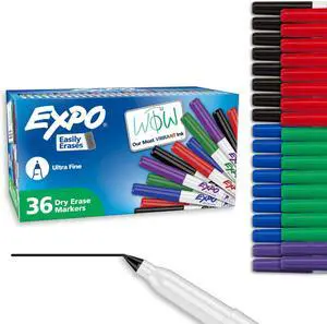 Dry Erase Markers,Low Odor Ink,Assorted Colors,Ultra Fine Tip,- For Whiteboards,Home,Office Essentials,School,Teacher Supplies,36 Count (Pack of 6) Dry Erase Markers,Low Odor Ink,Assorted Colors,Ultra Fine Tip,- For Whiteboards,Home,Office Essentials,School,Teacher Supplies,36 Count (Pack of 6)