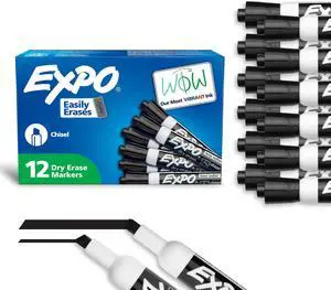 Dry Erase Markers, Low Odor Ink, Black, Chisel Tip, Whiteboard, Calendar, Organization, Essential Supplies for Office, School, Classroom, Teachers (Pack of 144) Dry Erase Markers, Low Odor Ink, Black, Chisel Tip, Whiteboard, Calendar, Organization, Essential Supplies for Office, School, Classroom, Teachers (Pack of 144)