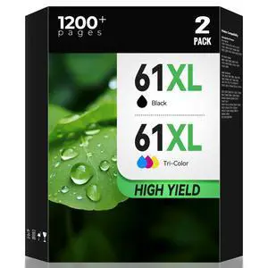 61XL Ink Cartridges for HP Printers 5530 4500 Ink for HP 61 Ink Cartridge Combo Pack, 61 XL Ink for Envy 5300 4500 4501 Desk Jet 1000 1010 2540 Office Jet 2620 4630 4635, 2 Pack HP61 with Chip 61XL Ink Cartridges for HP Printers 5530 4500 Ink for HP 61 Ink Cartridge Combo Pack, 61 XL Ink for Envy 5300 4500 4501 Desk Jet 1000 1010 2540 Office Jet 2620 4630 4635, 2 Pack HP61 with Chip