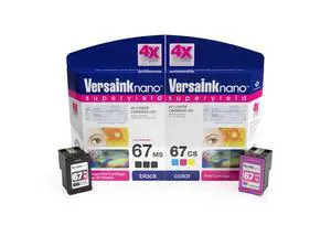 Nano HP 67 MS MICR Black Ink Cartridge for Check Printing & -Nano 67 CS Tri-Color Ink Cartridge Pack, Cyan Nano HP 67 MS MICR Black Ink Cartridge for Check Printing & -Nano 67 CS Tri-Color Ink Cartridge Pack, Cyan