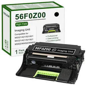 56F0Z00 Imaging Unit (High Yield, Black) 1-Pack Replacement for Lexmark MS321dn, MS421dn, MS421dw, MS521dn, MS621dn, MS622de, MX321adn, MX321adw, MX421ade, MX521ade, MX522adhe, MX622adhe Printer 56F0Z00 Imaging Unit (High Yield, Black) 1-Pack Replacement for Lexmark MS321dn, MS421dn, MS421dw, MS521dn, MS621dn, MS622de, MX321adn, MX321adw, MX421ade, MX521ade, MX522adhe, MX622adhe Printer