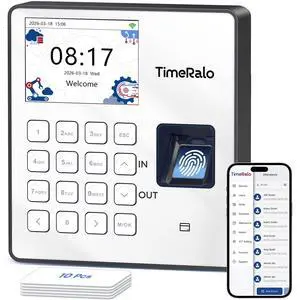 Cloud-Based Time Clock for Small Businesses, 3-in-1 Fingerprint Attendance System with Smart Scheduling, Overtime & Lunch Rules, 2.4GHz WiFi, Auto Reports, No Monthly Fees (with 10 ID Cards) Cloud-Based Time Clock for Small Businesses, 3-in-1 Fingerprint Attendance System with Smart Scheduling, Overtime & Lunch Rules, 2.4GHz WiFi, Auto Reports, No Monthly Fees (with 10 ID Cards)