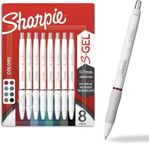 S-Gel Pens, Fashion Barrel White Pearl, Medium Point (0.7mm), Bold Ink Colors, 8 Count (Pack of 6) S-Gel Pens, Fashion Barrel White Pearl, Medium Point (0.7mm), Bold Ink Colors, 8 Count (Pack of 6)
