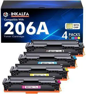 206A Toner Cartridges 4 Pack M283fdw M283cdw 206X Set (with Chip-B/C/Y/M) | Compatible Replacement for HP 206A 206X Color LaserJet Pro MFP M283fdw M283cdw M283 Pro M255dw Printer Ink High Yield 206A Toner Cartridges 4 Pack M283fdw M283cdw 206X Set (with Chip-B/C/Y/M) | Compatible Replacement for HP 206A 206X Color LaserJet Pro MFP M283fdw M283cdw M283 Pro M255dw Printer Ink High Yield