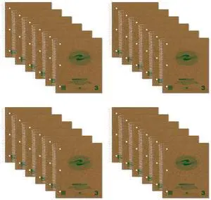 Environotes Recycled Spiral Notebook 24 Pack, 11" x 9", Three Subject, 100 Sheets, College Ruled Perforated Heavyweight 20 lb Paper, 3 Double Pocket, Made in USA Environotes Recycled Spiral Notebook 24 Pack, 11" x 9", Three Subject, 100 Sheets, College Ruled Perforated Heavyweight 20 lb Paper, 3 Double Pocket, Made in USA