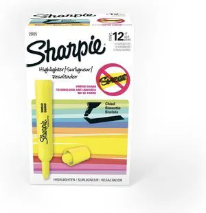 Tank Highlighters Chisel Tip Yellow | Fluorescent | Smear Resistant | For Writing | 12 Count, Pack of 12 Tank Highlighters Chisel Tip Yellow | Fluorescent | Smear Resistant | For Writing | 12 Count, Pack of 12