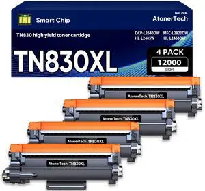 TN830 / TN830XL High Yield Toner Cartridges Replacement for Brother TN830XL TN830 830XL Toner Cartridge with DCP-L2640DW HL-L2460DW HL-L2405W MFC-L2820DW Printer | 4-Pack Ink TN830 / TN830XL High Yield Toner Cartridges Replacement for Brother TN830XL TN830 830XL Toner Cartridge with DCP-L2640DW HL-L2460DW HL-L2405W MFC-L2820DW Printer | 4-Pack Ink