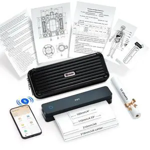 MT610 A4 Thermal Printer with Case & 10 Sheets, Bluetooth & USB | Portable & Small, Inkless Printer for Travel, Remote Work, Truck Drivers, Phones & Laptops MT610 A4 Thermal Printer with Case & 10 Sheets, Bluetooth & USB | Portable & Small, Inkless Printer for Travel, Remote Work, Truck Drivers, Phones & Laptops