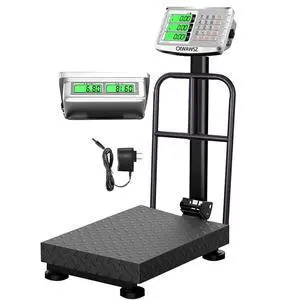 660lb Industrial Platform Scale with Removable Guardrail | Weight Computing Floor Digital Scale for Luggage, Postal, Shipping & Mailing Weighing (lb/kg) 660lb Industrial Platform Scale with Removable Guardrail | Weight Computing Floor Digital Scale for Luggage, Postal, Shipping & Mailing Weighing (lb/kg)