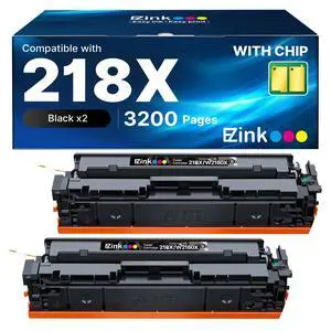 Compatible 218X Toner Cartridges for HP 218X Black 218A with Chip | for HP Color LaserJet pro MFP 3301fdw Toner 3301cdw 3201dw 3301sdw Printer Ink Set W2180A W2180X (2 Black) Compatible 218X Toner Cartridges for HP 218X Black 218A with Chip | for HP Color LaserJet pro MFP 3301fdw Toner 3301cdw 3201dw 3301sdw Printer Ink Set W2180A W2180X (2 Black)