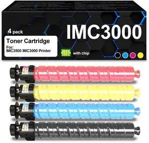 Compatible with Ricoh IM C3000 Toner Cartridge IM C3500 Toner with Chip for IMC3000 IM C3500 Printers(4 Packs, Black Cyan Magenta Yellow,842251 842252 842253 842254) Compatible with Ricoh IM C3000 Toner Cartridge IM C3500 Toner with Chip for IMC3000 IM C3500 Printers(4 Packs, Black Cyan Magenta Yellow,842251 842252 842253 842254)