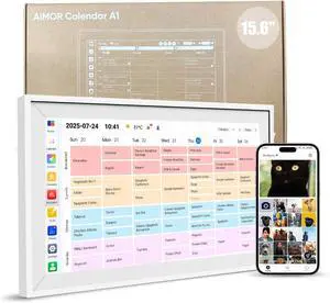 15.6" Digital Wall Calendar, No Subscription Smart Family Planner | 1920 x 1080 IPS Touchscreen Planner for Schedules, Chore Chart Rewards, Meal Plans, Photos, Wall and Desk Setup,Gift for Mom 15.6" Digital Wall Calendar, No Subscription Smart Family Planner | 1920 x 1080 IPS Touchscreen Planner for Schedules, Chore Chart Rewards, Meal Plans, Photos, Wall and Desk Setup,Gift for Mom