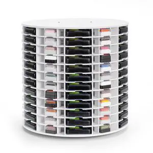 Rotating Ink Pad Storage Organizer Rack, 72 Grids for Slim 2-3/4"x4" Ink Pads, 72 Grids for Mini Cube Caddy Ink Pads, Craft Stamp Pad Holder for Desktop Rotating Ink Pad Storage Organizer Rack, 72 Grids for Slim 2-3/4"x4" Ink Pads, 72 Grids for Mini Cube Caddy Ink Pads, Craft Stamp Pad Holder for Desktop