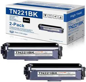 2-Pack TN-221 TN221BK Black Toner Cartridge Replacement for Brother TN221 TN-221BK HL-3140CW HL-3170CDW MFC-9130CW MFC-9330CDW Printer TN2212PK 2-Pack TN-221 TN221BK Black Toner Cartridge Replacement for Brother TN221 TN-221BK HL-3140CW HL-3170CDW MFC-9130CW MFC-9330CDW Printer TN2212PK