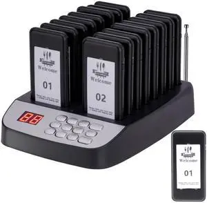 16 PCS Restaurant Pager,Pagers for Restaurants 16 Guest Pagers,Buzzers Social Distancing, 98 Chanels with Vibration, Flashing and Buzzer for Truck 16 PCS Restaurant Pager,Pagers for Restaurants 16 Guest Pagers,Buzzers Social Distancing, 98 Chanels with Vibration, Flashing and Buzzer for Truck