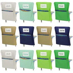 24 Pack Chair Pockets for Classroom, 20 x 17 Inch Student Chair Pouches with 24 Name Tags, Canvas Seat Back Organizers for Scoop and Standard Chairs, Back to School Classroom Storage(Green) 24 Pack Chair Pockets for Classroom, 20 x 17 Inch Student Chair Pouches with 24 Name Tags, Canvas Seat Back Organizers for Scoop and Standard Chairs, Back to School Classroom Storage(Green)