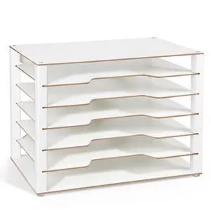 Construction Paper Organizer 12" x 18", 6-Tiers Paper Storage | Movable Wooden Desktop Organizer, Letter Tray for Office, Home, Classroom Construction Paper Organizer 12" x 18", 6-Tiers Paper Storage | Movable Wooden Desktop Organizer, Letter Tray for Office, Home, Classroom