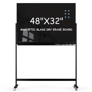 Rolling Whiteboard 48x32 Magnetic Glass Dry Erase Board on Wheels | Tempered Glass, Dry Erase, With Wheels, Free-Standing, Ideal for Office, Classroom, School, Home, Homeschooling Rolling Whiteboard 48x32 Magnetic Glass Dry Erase Board on Wheels | Tempered Glass, Dry Erase, With Wheels, Free-Standing, Ideal for Office, Classroom, School, Home, Homeschooling