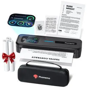 M832D Portable Thermal Printer, A4 Touchscreen Bluetooth Inkless Printer for Home, 300dpi Mobile Printers Compatible with Phone & Laptop, Includes Carrying Bag & 3 Rolls A4 Size Thermal Sheet M832D Portable Thermal Printer, A4 Touchscreen Bluetooth Inkless Printer for Home, 300dpi Mobile Printers Compatible with Phone & Laptop, Includes Carrying Bag & 3 Rolls A4 Size Thermal Sheet