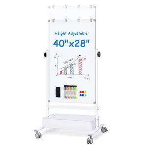 Mobile White Board Easel, 40x28 Inches Magnetic Storage Dry Erase Board Easel for Classroom, Rolling Height Adjustable Stand on Wheels for Home, School, Teachers & Kids Mobile White Board Easel, 40x28 Inches Magnetic Storage Dry Erase Board Easel for Classroom, Rolling Height Adjustable Stand on Wheels for Home, School, Teachers & Kids