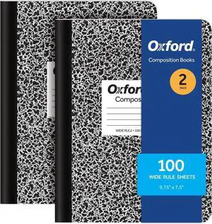 Composition Notebooks, 9-3/4 x 7-1/2 Inch School Journals, Wide Ruled Paper, Black Marble Covers, 100 Sheets per Book, (1002516), (Pack of 24) Composition Notebooks, 9-3/4 x 7-1/2 Inch School Journals, Wide Ruled Paper, Black Marble Covers, 100 Sheets per Book, (1002516), (Pack of 24)