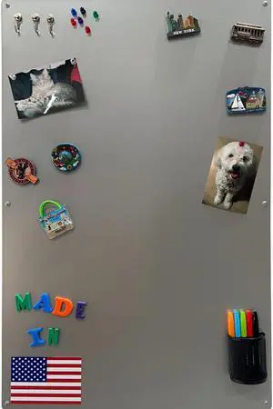 Large Magnetic Board for Wall - Magnet Display Board - Magnetic Bulletin Board - Dry Erase Memo Board- Made in USA (Metallic Silver, 23" Wx35 L) Large Magnetic Board for Wall - Magnet Display Board - Magnetic Bulletin Board - Dry Erase Memo Board- Made in USA (Metallic Silver, 23" Wx35 L)