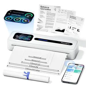 Upgraded Portable Printer with Touchscreen, M832D Bluetooth Wireless Thermal Inkless Printer, Supports 8.5"x11" US Letter & A4, Compatible with iOS, Android, PC for Travel, White Upgraded Portable Printer with Touchscreen, M832D Bluetooth Wireless Thermal Inkless Printer, Supports 8.5"x11" US Letter & A4, Compatible with iOS, Android, PC for Travel, White