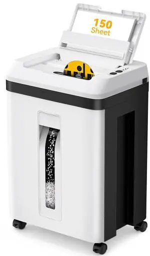 150-Sheet Paper Shredder Heavy Duty, Micro Cut and CDs/Cards, P5 Ultra Security, 60 Min Non Stop Shredder for Home Office, 5.3 Gallon Bin with Wheels, <60 dB (OL289) 150-Sheet Paper Shredder Heavy Duty, Micro Cut and CDs/Cards, P5 Ultra Security, 60 Min Non Stop Shredder for Home Office, 5.3 Gallon Bin with Wheels, <60 dB (OL289)