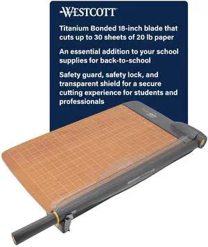 TrimAir Guillotine Paper Cutter, Paper Trimmer with Sharp and Durable Titanium-Bonded Blade, Maximum Safety Features, 18-Inch, Back to School, School Supplies, Classroom TrimAir Guillotine Paper Cutter, Paper Trimmer with Sharp and Durable Titanium-Bonded Blade, Maximum Safety Features, 18-Inch, Back to School, School Supplies, Classroom